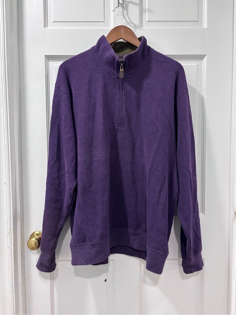 Orvis Men’s 1/4 Zip Sweater Size Large Dark Purple Cotton Outdoors Preppy EUC